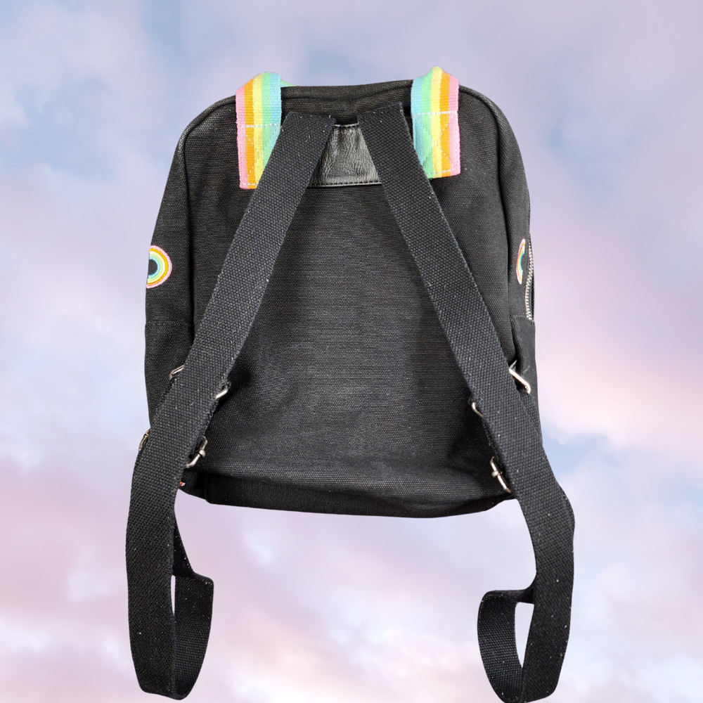Loungefly Embroidered Sky Rainbow Pride Canvas Mini Backpack Travel Festival - Picture 7 of 7